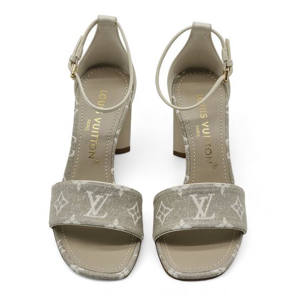 Louis Vuitton Monogram Denim Silhouette Sandals in Ivory (36.5) - Picture 4 of 8